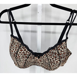 Apt 9 Womens Sz 38D Padded Demi Bra Sexy Leopard Cheetah Print